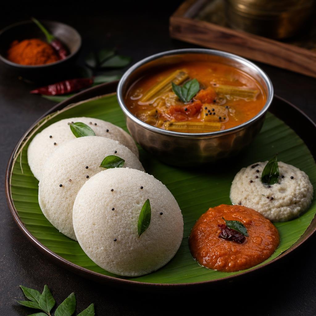 Idli - Plain / Ghee Podi / Karam Idli