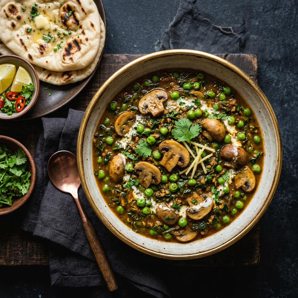 Methi Mushroom Matar