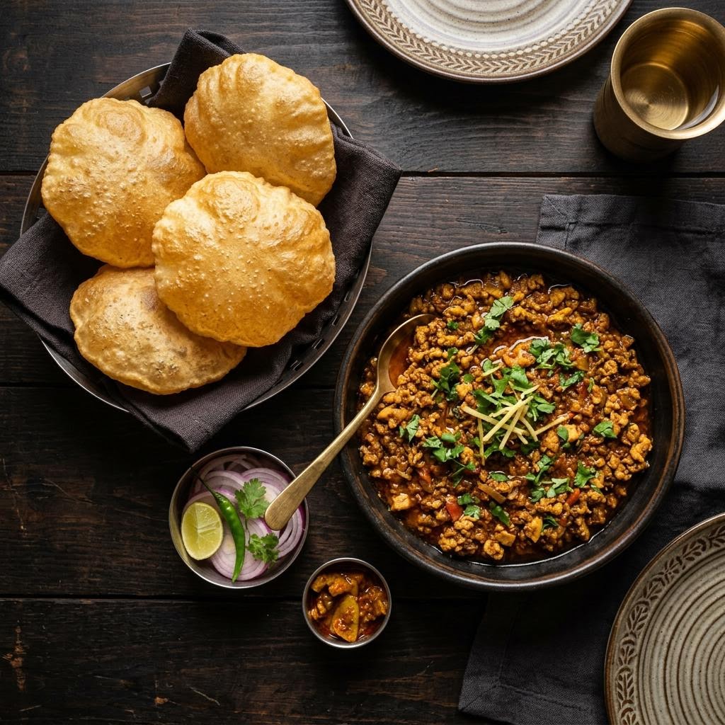 Poori with Chicken / Kheema