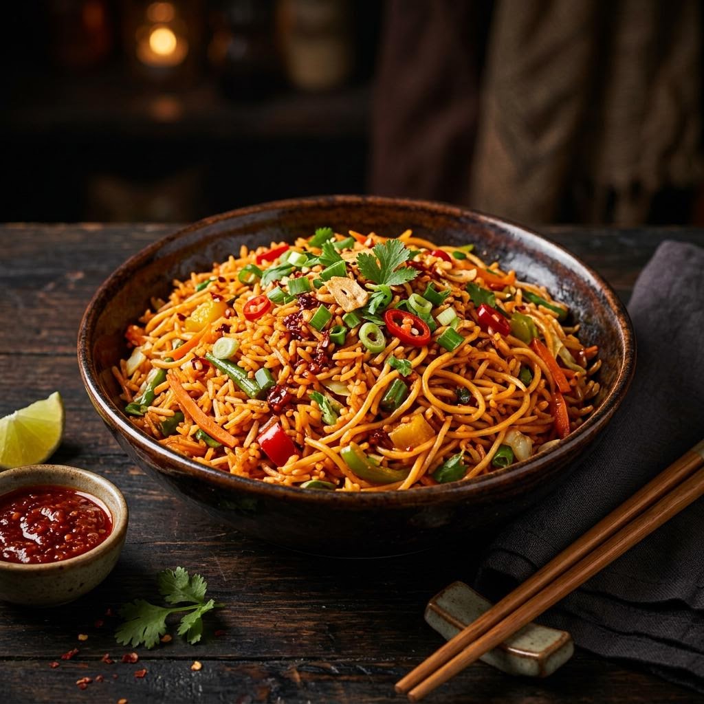 Schezwan Fried Rice / Noodles (Veg / Paneer)