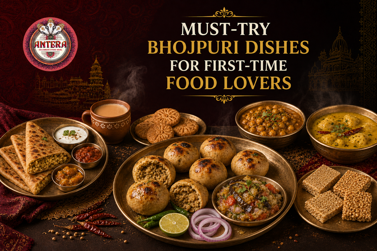 What Bhojpuri dishes are recommended if you are trying Uttar Pradesh and Bihari cuisine for the first time?